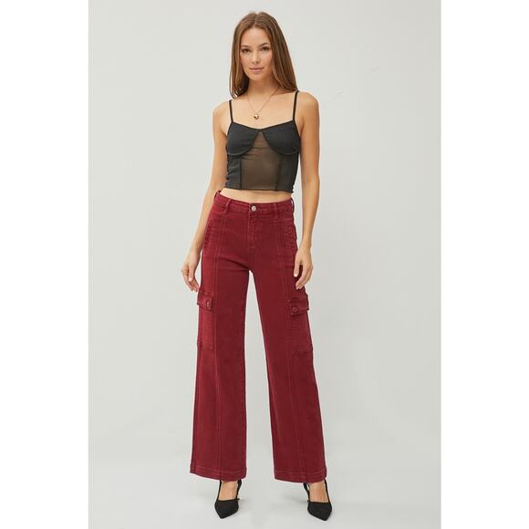RISEN High Rise Wide Leg Cargo Jeans - RDP5564 - Size 7/28 - Picture 7 of 7